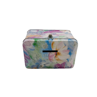 Accessoire de tirelire en forme de maison de qualité supérieure Boîte en fer blanc en métal recyclable Conteneur cosmétique d'usine personnalisé