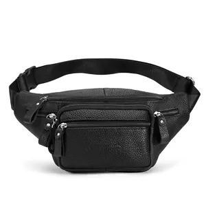 Men Waist Pack Chest Sport Women Fanny Pack Crossbody Zipper Belt Leather Bum Bag