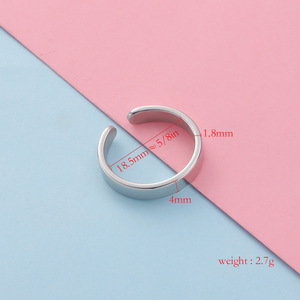 Wholesale Mirror Stainless Steel C Shape Open <strong>Ring</strong> <strong>Blank</strong> Glossy Custom Engraved Logo <strong>Ring</strong> DIY Jewelry Findings - Product Image 3