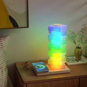 Thiết kế bằng sáng chế Đèn đầu giường đầy màu sắc thay đổi độ sáng bảng LED Đèn bàn thông minh với 15 Wát sạc không dây - Product Image 4