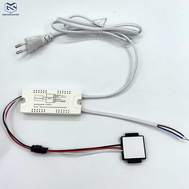 Capacitive High Voltage 220V / 110V LED Touch Switch with Plug Single Touch Sensor Mirror Inductive Switches Power Supply