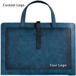 Leather Business Executive A4 <b>Document</b> <b>Bag</b> with Custom Logo and Handle for Promotional Use - Product Image 1