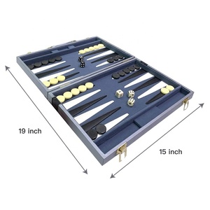 Sedex ISO <span class=keywords><strong>LOREAL</strong></span> Usine certifiée directement 15 pouces Luxe fait à la main en cuir PU Premium Backgammon Set - Product Image 4