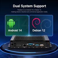 Mini PC sin Ventilador RK3576S para Señalización Digital, 4GB RAM, 64GB EMMC, Android 14, Debian 12, NPU AI de 3TOPS, Reproductor Multimedia con Pantalla 4K HDMI