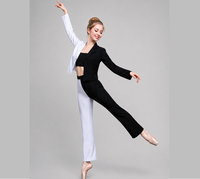 Costume de danse pour adultes, costumes de scène pour femmes, costume de danse de ballet en spandex blanc et noir pour adultes