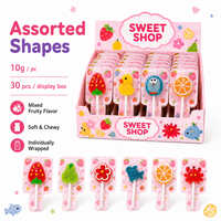Sucettes gélifiées personnalisées en gros, formes variées, saveurs fruitées multiples, bonbons gélifiés mous, présentoir de comptoir, qualité alimentaire