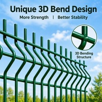 Panneau de clôture à revêtement en poudre verte, design 3D unique, forte capacité de charge, pour la sécurité périmétrique des routes industrielles et autoroutes