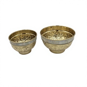 Set Of 2 Different Sizes <b>Chocolates</b> Server Round Shape Gold Color Sweets <b>Chocolates</b> Server By Home Arts - Product Image 1