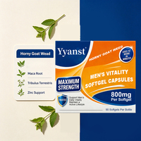 Gélules végétaliennes riches en fibres de 800 mg à base d'Herbe de chèvre cornée pour la vitalité masculine, 90 pièces – Complément pour la vitalité quotidienne et un mode de vie actif