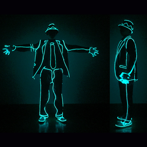 Moda LED iluminar Jazz Glow Tron Halloween Tron disfraz escenario <span class=keywords><strong>bar</strong></span> <span class=keywords><strong>EL</strong></span> Glow Line rendimiento Props disfraz - Product Image 4