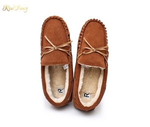 Logo personalizzato Eccellente Della Mucca Pelle Scamosciata di <span class=keywords><strong>Cuoio</strong></span> di Inverno Della Pelliccia Scarpe Casual Mocassino per Gli Uomini - Product Image 3