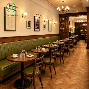 <span class=keywords><strong>Meubles</strong></span> <span class=keywords><strong>de</strong></span> restaurant Ron Group, banquette en forme <span class=keywords><strong>de</strong></span> L sur mesure, chaise rembourrée en cuir, table ronde en bois massif - Product Image 2