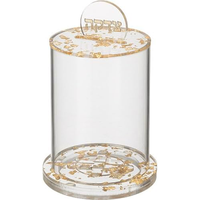 Boîte à Tzedakah Juive Moderne Personnalisée Écologique en Acrylique avec Base en Lucite Scintillante et Design Transparent pour la Collecte de Pièces de Monnaie