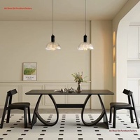 Nouvelle Table à Manger Rectangulaire en Chêne et Marbre Luxe Léger 2026, Design Minimaliste Moderne pour Petits Appartements, Chaises Pliantes