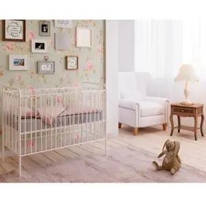 White Metal Baby Bedding Sets New Born Multifunction Wrought Iron Baby Sleeping Bed