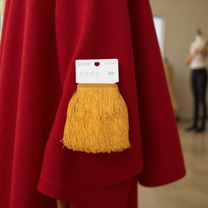 Frange in pelo di capra 15x200cm colore oro per decorazioni di abbigliamento - Product Image 3