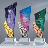 Plaque personnalisable en cristal K9 avec impression couleur, gravure laser 3D, design unique, trophée, souvenir, décoration métallique