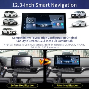 Écran de navigation GPS Android de 12,3 pouces, type universel, compatible avec plusieurs modèles Toyota. - Product Image 1
