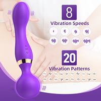 Masturbateur double vibrateur AV Stick pour adulte, 10 fréquences, 100 % étanche, en silicone rechargeable, pour femme