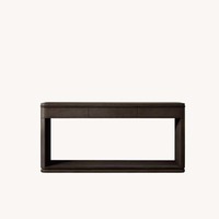 Console élégante et moderne en shagreen avec trois tiroirs à ouverture par pression, finition taupe, lignes incrustées, pour entrée, meuble d'appoint, personnalisable OEM