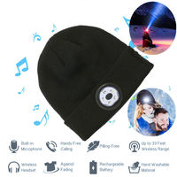 Casque sans fil intelligent Bluetooth 5.0, tricot Musical, bonnet lumineux led, haut-parleur, chapeau, haut-parleur