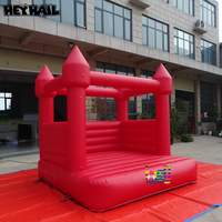 Structure gonflable commerciale rouge 10x10 pieds en PVC, avec options château ou toit plat