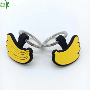 Oksilicone cá nhân chuối hình dạng rẻ nhất Silicone <span class=keywords><strong>Dog</strong></span> ID thẻ với vòng móc chìa khóa cho chống mất vật nuôi - Product Image 1