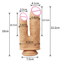 Vibromasseur réaliste à double pénétration vaginale et anale, télécommandé, avec fonction de rotation, pour femmes