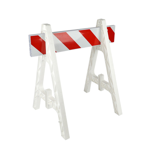 Barrera de Valla Reflectante Blanca, Placa de Advertencia de Plástico con Cinta Reflectante para Seguridad Vial y Advertencias de Carretera - Product Image 4