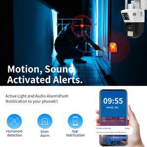 Ống kính kép không dây Wifi/4G điện thoại di động điều 360 từ xa toàn cảnh HD ngoài trời Giám sát <span class=keywords><strong>camera</strong></span> an ninh CMOS IP66 không thấm nước 3MP - Product Image 4