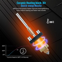 Kit Hotend Creality Ender3 V3 Plus, Nozzle Extruder Ender 3 V3 Plus, Kit Blok Pemanas Keramik Printer 3D, Temperatur Tinggi 60W 0.4mm