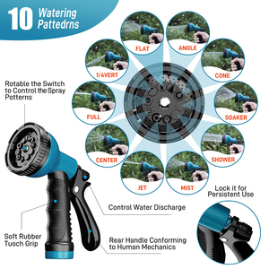 Tuyau d'arrosage en acier inoxydable robuste de 100 pieds, buse à 10 fonctions, enrouleur flexible et léger, enrouleur de tuyau d'eau sans enchevêtrement. - Product Image 4