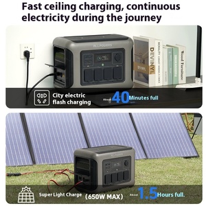 สถานีจ่ายไฟพลังงานแสงอาทิตย์แบบพกพา 1800W ระบบสำรองไฟกลางแจ้ง 1152Wh พร้อมไฟฉายสำหรับรถยนต์ จั๊มสตาร์ท และระบบ MPPT - Product Image 3
