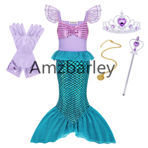 Ventas calientes Chica Princesa Vestido Niños <span class=keywords><strong>Sirenita</strong></span> Fiesta de Halloween Cosplay Disfraces Niños Anime Disfraces - Product Image 2