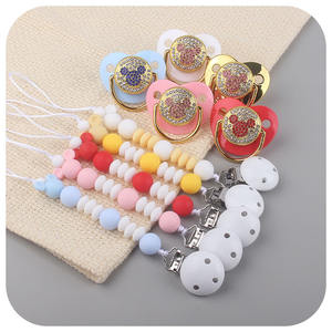 Set de chupete de silicona con cuentas para dentición, Set de chupete de silicona con diamantes brillantes de Mickey, producto en oferta - Product Image 2