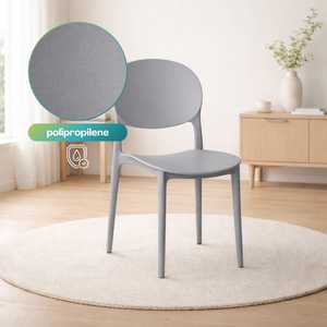 Sedia Oslo in Polipropilene con Schienale Ovale 43,5x55x80 Cm, Ergonomica con Piedini in Gomma, Ideale per Uso Interno - Product Image 3