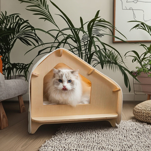 Mobilier de luxe moderne en bois pour animaux de compagnie : lit, transporteur et niche intérieure écologique pour petits animaux (OEM) - Product Image 1