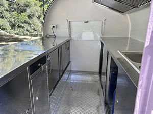 Carrito de Comida Móvil Multifuncional de Acero Inoxidable Comercial para Hot Dogs y Helados con 2 Ruedas - Product Image 6