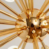 Style nordique grand lustre en verre boule d'étincelle LED Simple suspension moderne pour chambre salon hôtel ou salle à manger