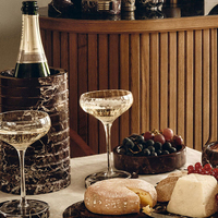 Ornement en marbre naturel de style français, seau à glace en forme de bouteille de vin et de champagne pour salle à manger de villa, vase créatif