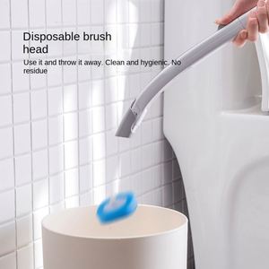 Disposable Plastic Toilet <b>Brush</b> with <b>Long</b> <b>Handle</b> and Strong Detergent No Dead Angle Toilet Cleaning Replacement <b>Brush</b> Head - Product Image 3