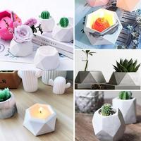 Moule en résine époxy, cœur hexagonal, béton, gypse, ciment, argile, cristal, Vase Succulent, Pot de fleur, moule en Silicone