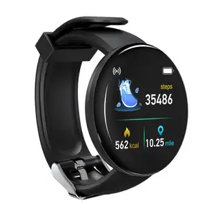 D18智能手环腕带手表，带高清液晶显示屏安卓智能手表，适用于智能手表健身手机
