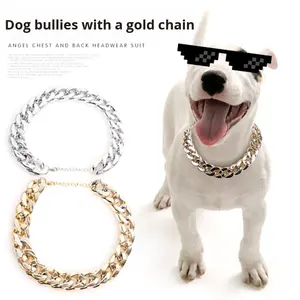 Collar de Cadena Dorada de Plástico para Perros Pequeños y Medianos, Gatos, Estilo <span class=keywords><strong>Bulldog</strong></span> Francés, Accesorios de Joyería para Mascotas - Product Image 3