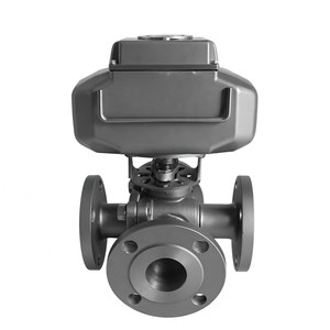 Covna DN80บอลวาล์วไฟฟ้ามอเตอร์สแตนเลสแบบ3นิ้วหน้าแปลนแบบ3ทาง L Port 24V DC แบบ CF8M - Product Image 3