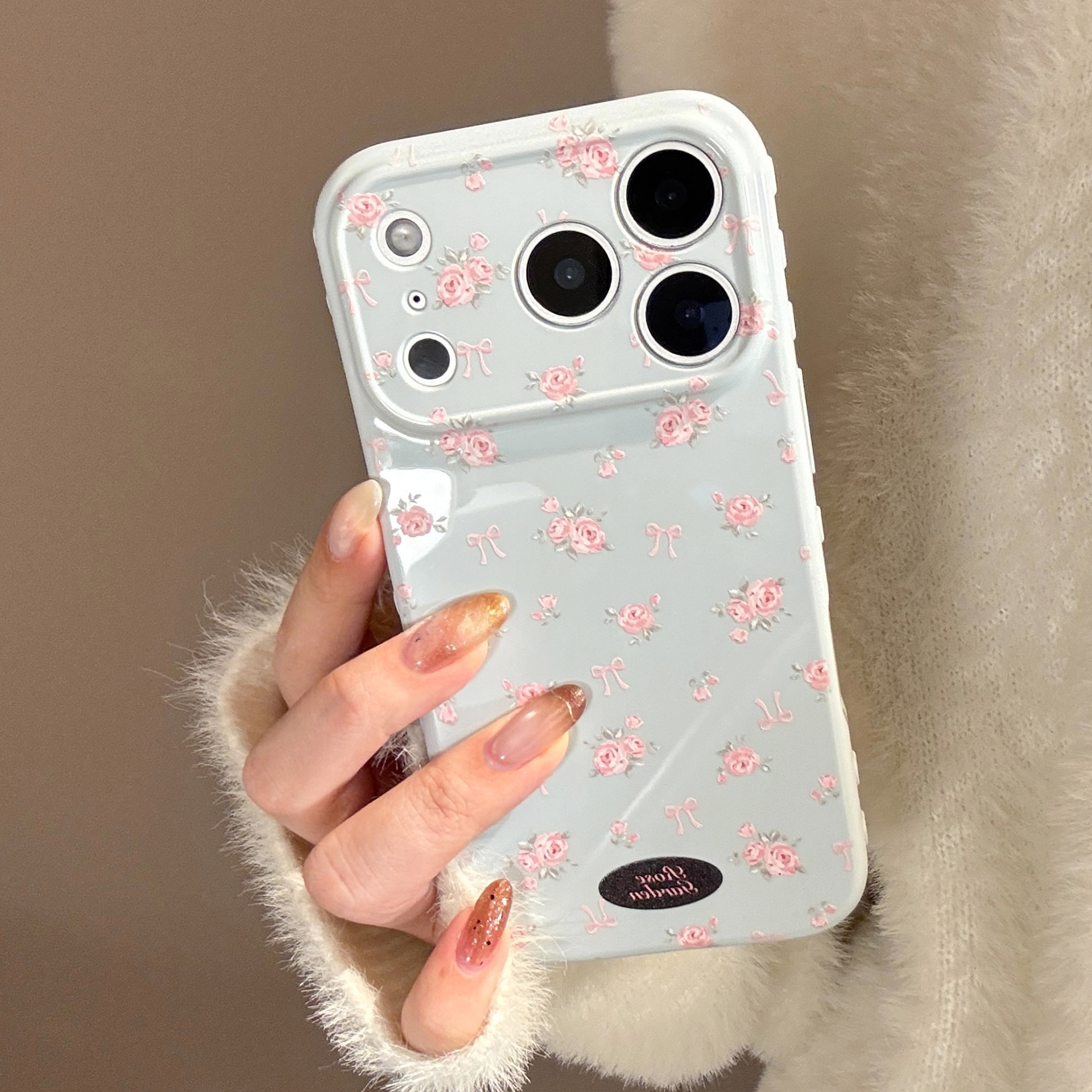 Sea Mist Blue, Lagoon Pink Rose Knot