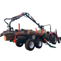 Remorque forestière pour VTT à 4 roues motrices, remorquable, avec cadre à double poutre en C, composants de roulement essentiels, alimentée à l'essence, 2000 kg