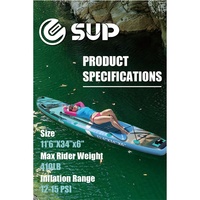 ESUP 11'6 SUP Board gonflable tout rond Stand-Up Paddle Board Surf Board pour la famille Paddleboard