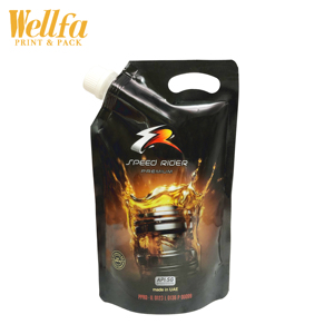 Custom 1L Doypack דליפת הוכחת מנוע שמן פלסטיק Stand נוזל פאוץ רכב אופנוע מנוע שמן אריזה זרבובית פאוץ עם ידית - Product Image 6