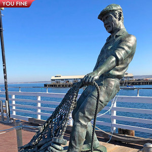 <span class=keywords><strong>Escultura</strong></span> <span class=keywords><strong>de</strong></span> <span class=keywords><strong>Pescador</strong></span> <span class=keywords><strong>de</strong></span> Bronce con Red <span class=keywords><strong>de</strong></span> Pesca <span class=keywords><strong>de</strong></span> Latón y Cobre <span class=keywords><strong>de</strong></span> Tamaño Real, Estilo Moderno para Exteriores y Playa - Product Image 2